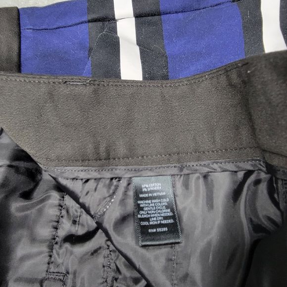 Express Editor Blue/Black/White striped Ankle Pants Size 12R - Picture 5 of 8